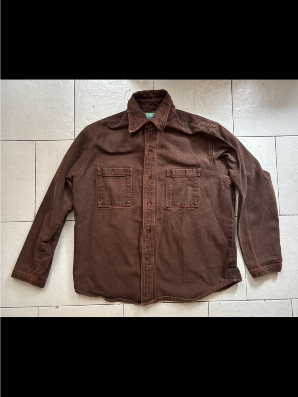 Big Bud Press Brown denim overshirt jacket button down XS cotton retro boho top